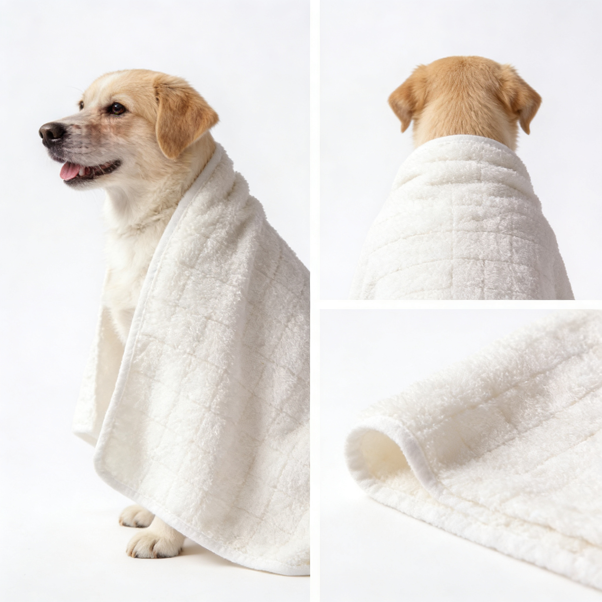 Matopet Hundehandtuch extra saugfähig, Badetuch zum trocknen von Hunden und Katzen, Mikrofaser Hundehandtuch Chenille mit Handtaschen